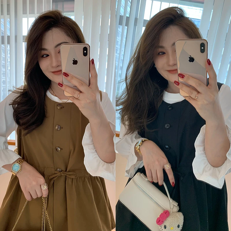 【胖佳佳】半秋山风 圆领马甲显瘦小衫H624Z13184/H624Z13309