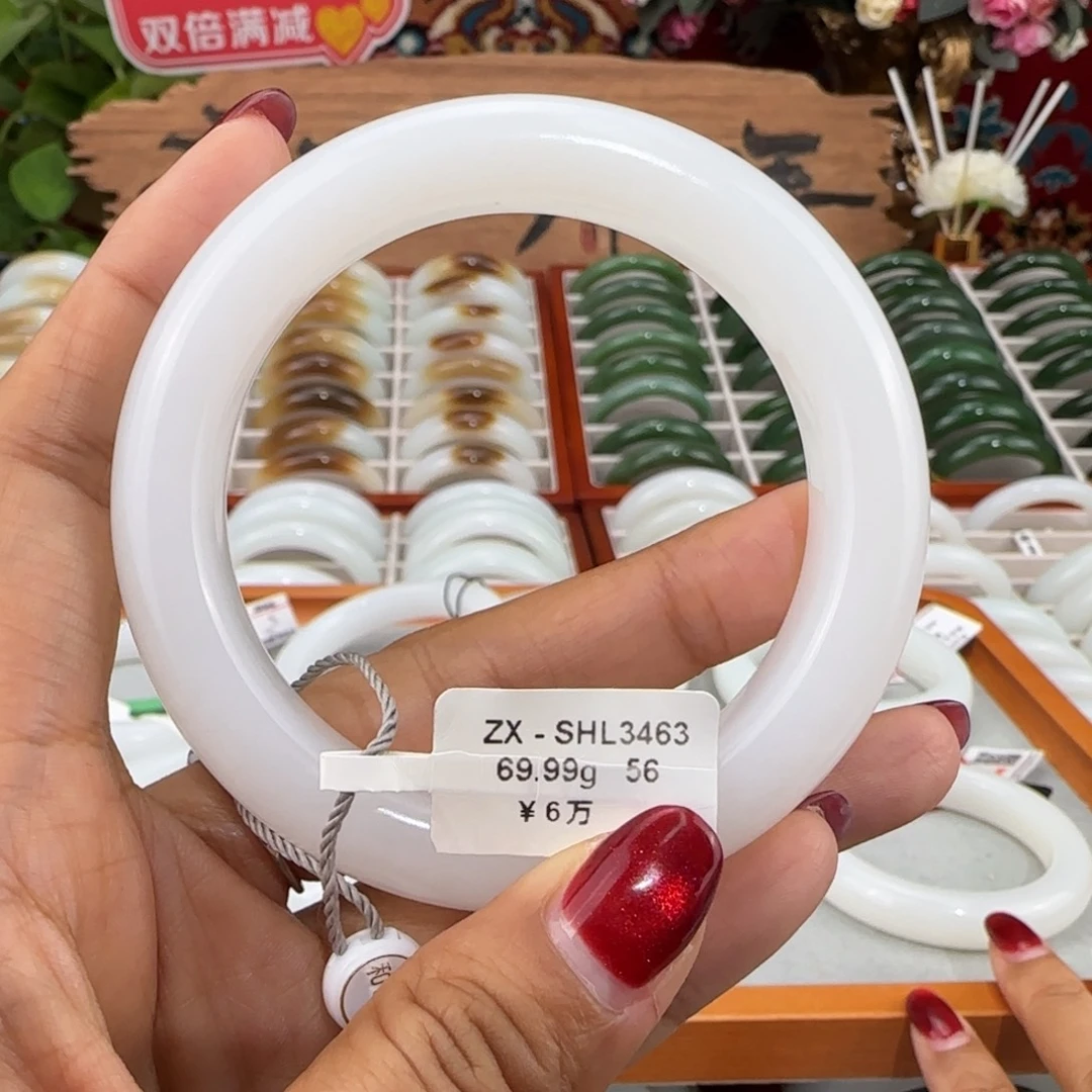 和田玉未镶嵌手镯天然新疆羊脂白玉女士手镯