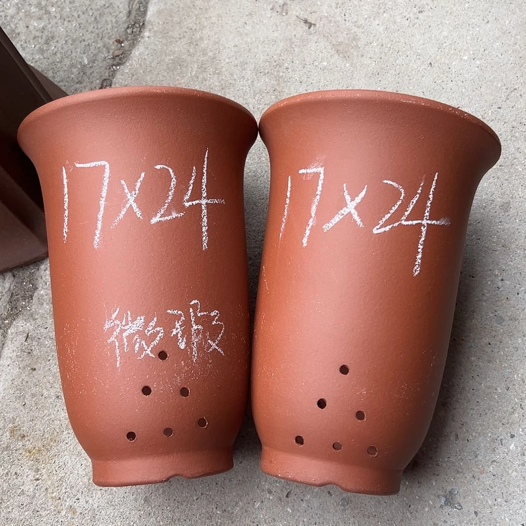 紫砂花盆宜兴紫砂花盆2只
