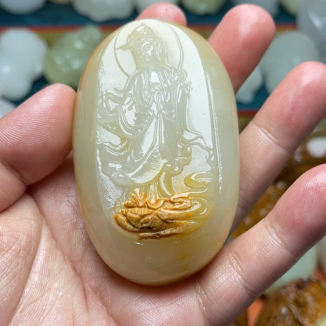 嘿****石材天然方解石手把件不退换