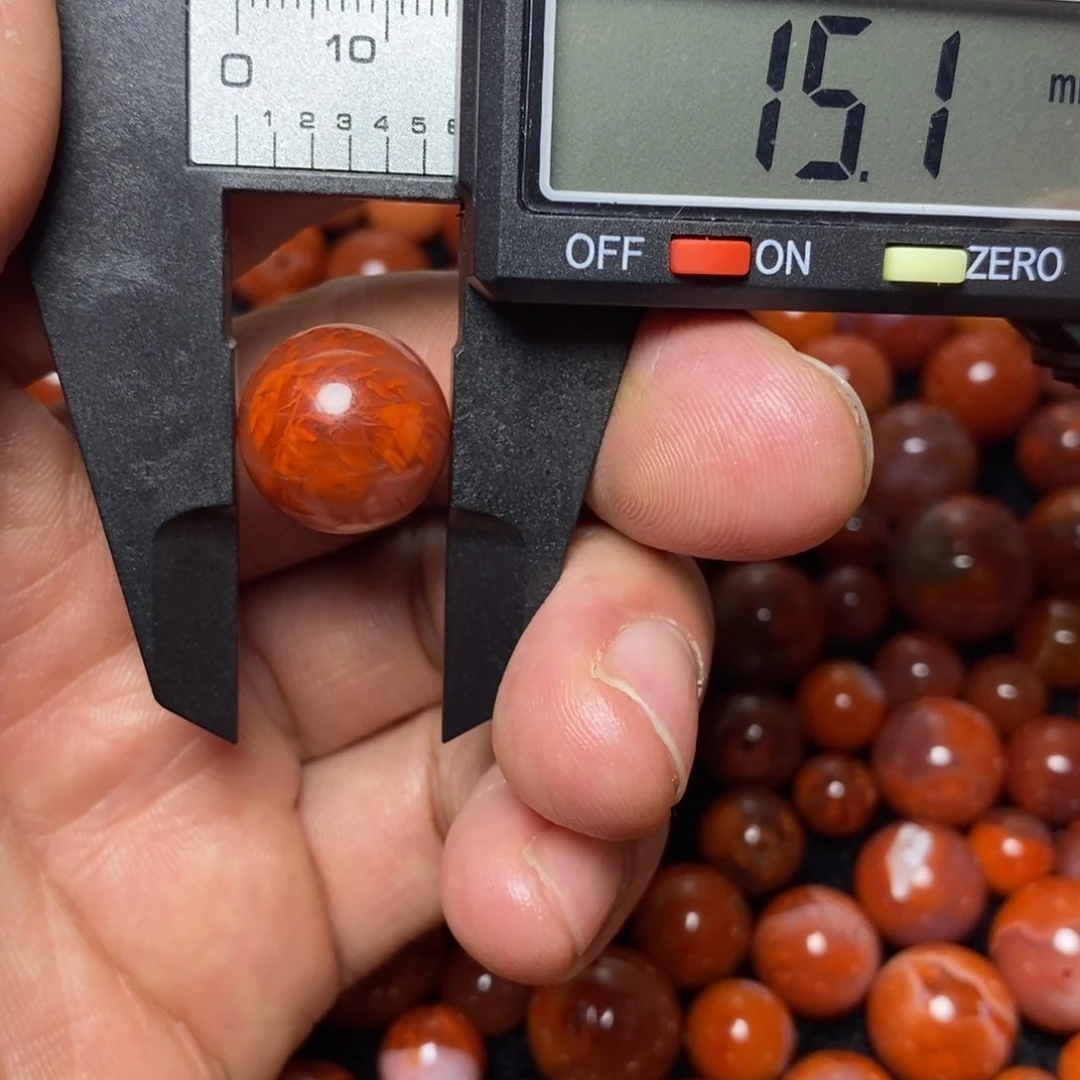 未镶嵌圆珠南红玛瑙245号圆珠一个