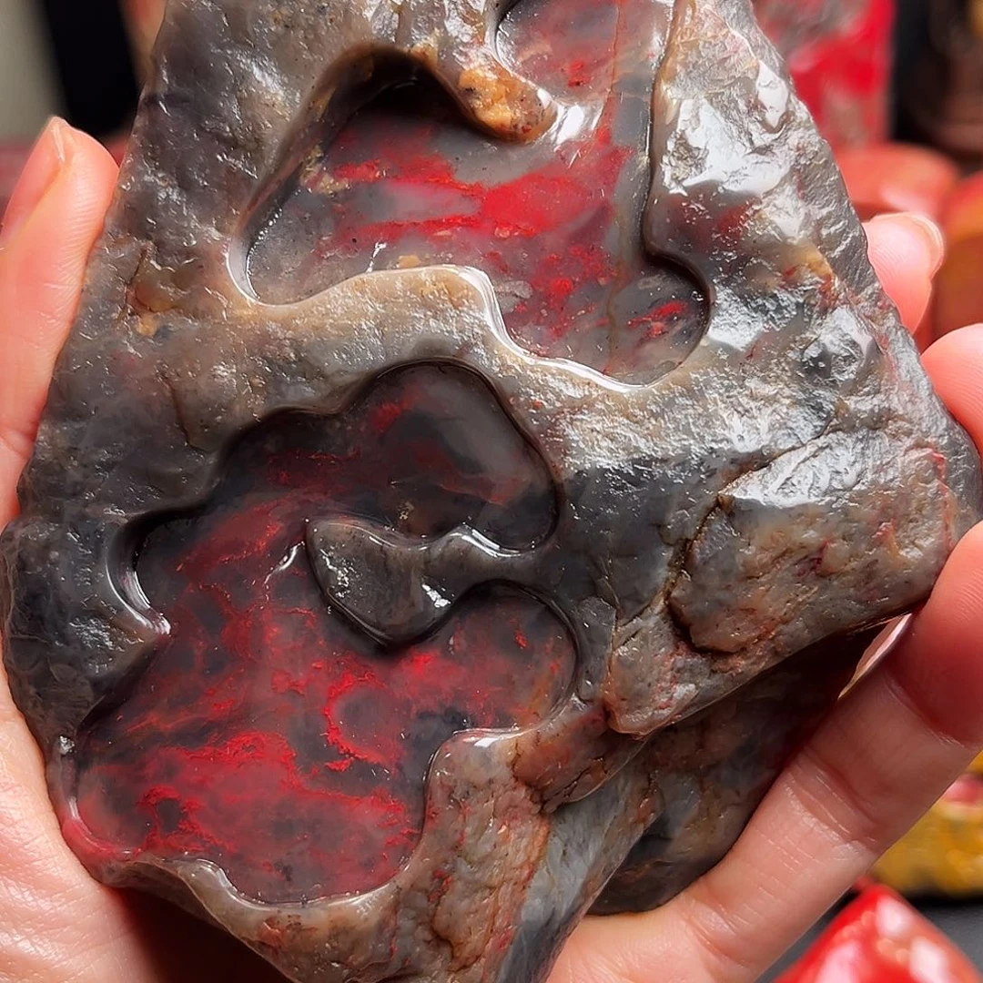 昌化石其他黑田鸡血石原石