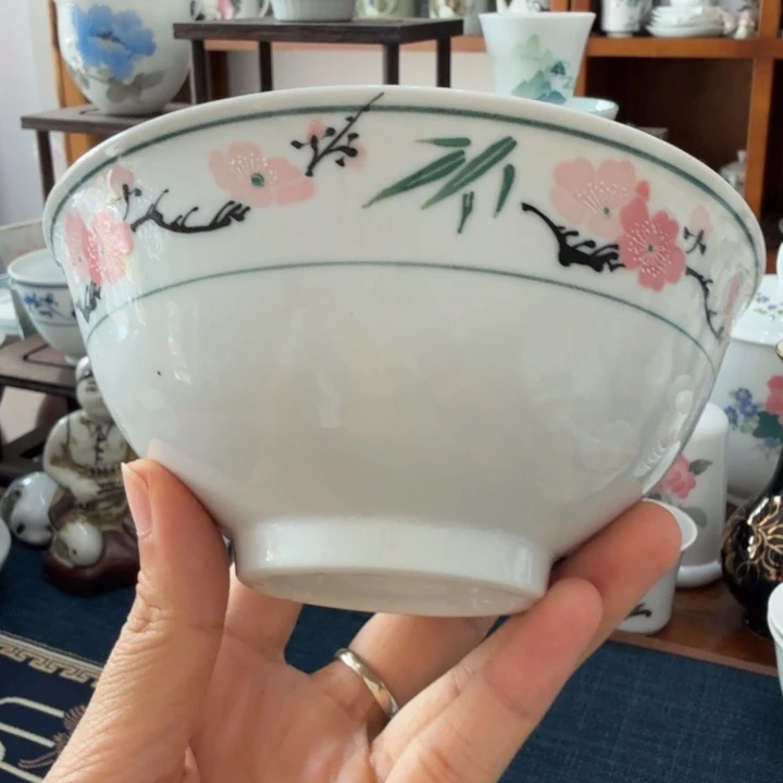 醴陵新民手绘饭碗失圆13厘米