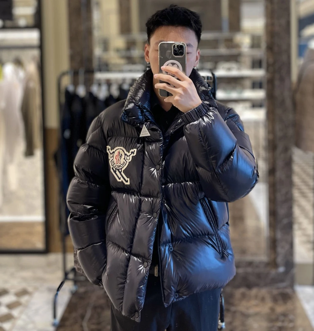 全新未使用 MONCLER 盟可睐蒙口/GG/leste男女同款黑色羽绒服