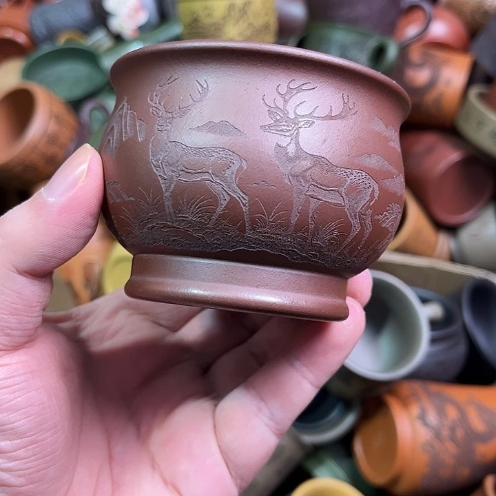 紫砂茶杯全手工紫砂主人杯