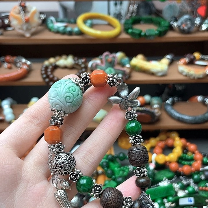 三***闲翡翠未镶嵌手链饰品