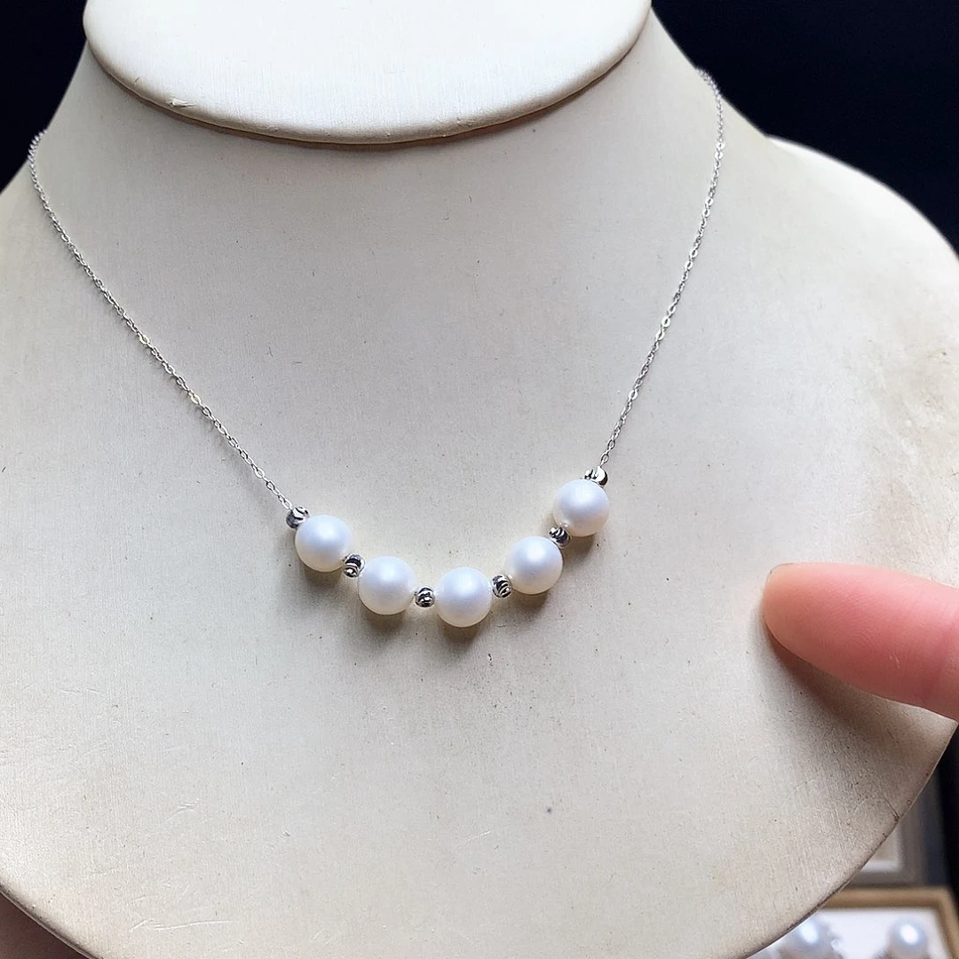 淡水珍珠银S925镶嵌颈饰