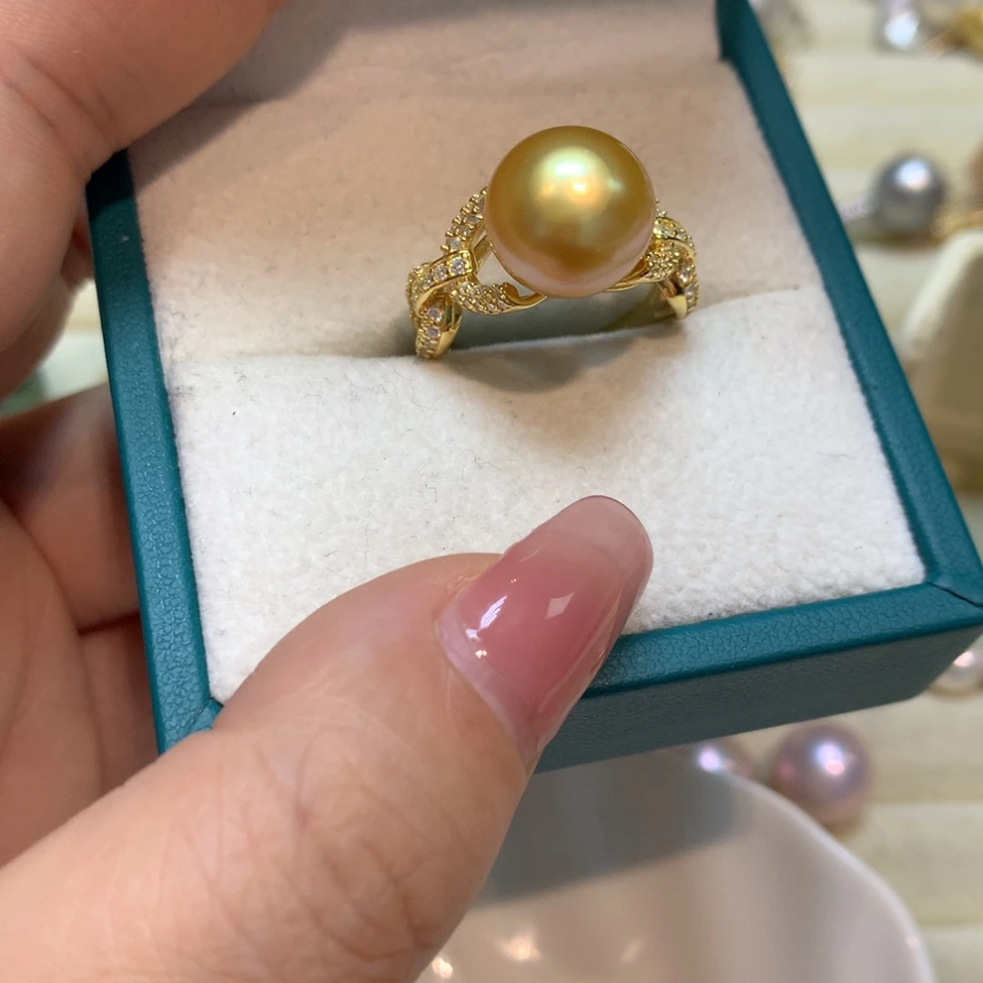 海水珍珠戒指银S925镶嵌