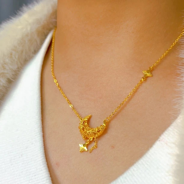 铜合金项链 时尚百搭星月锁骨链368001