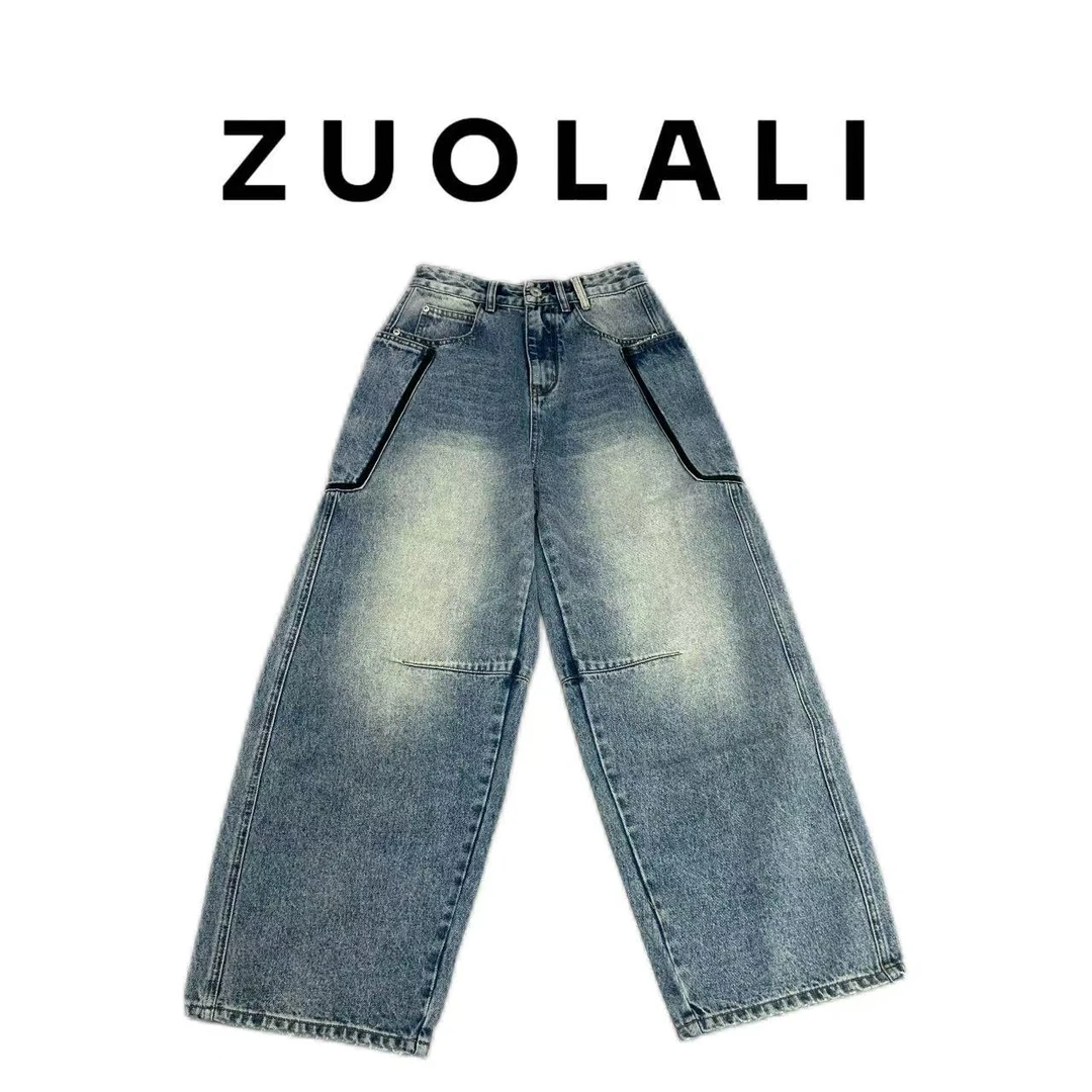 ZUOLALI/左拉励【描边口袋】冬季新款时尚潮流设计-高腰堆堆裤