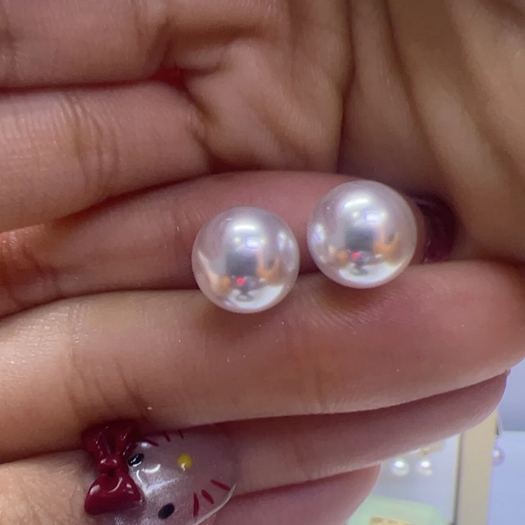 淡水珍珠耳饰18K金镶嵌