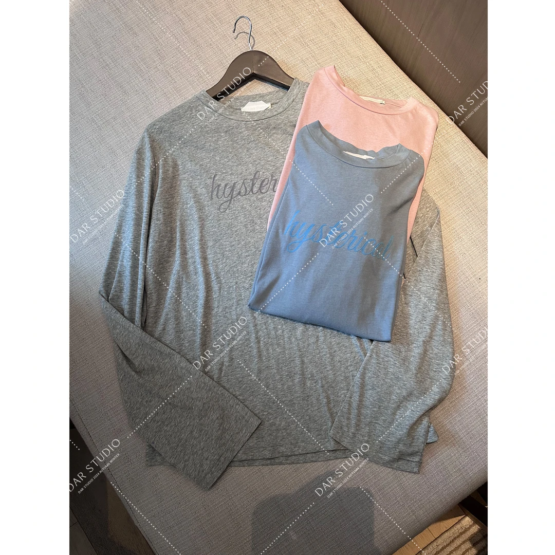 DAR STUDIO 深圳货【清透防晒】2025夏简约字母宽松长袖T恤25125