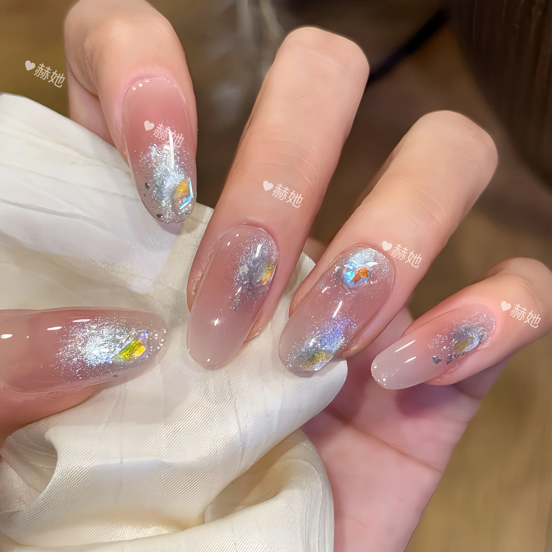 【贝海微光】夏日高级感温柔星光猫眼轻奢气质款  纯手工显白穿戴甲