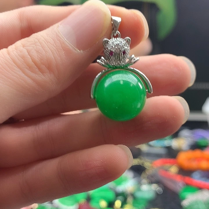 翡翠银S925镶嵌颈饰