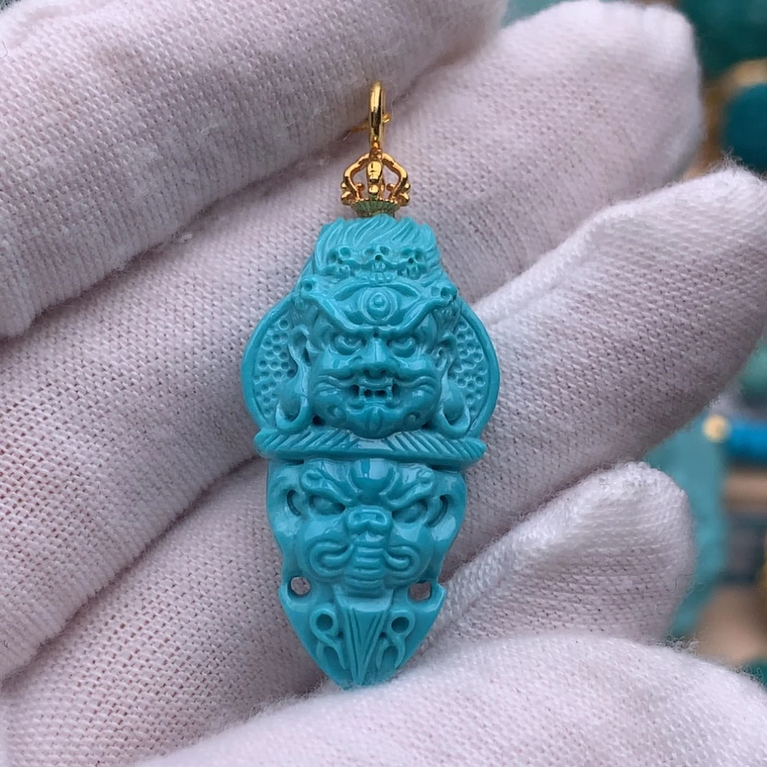 绿松石18K金镶嵌珠宝奇石