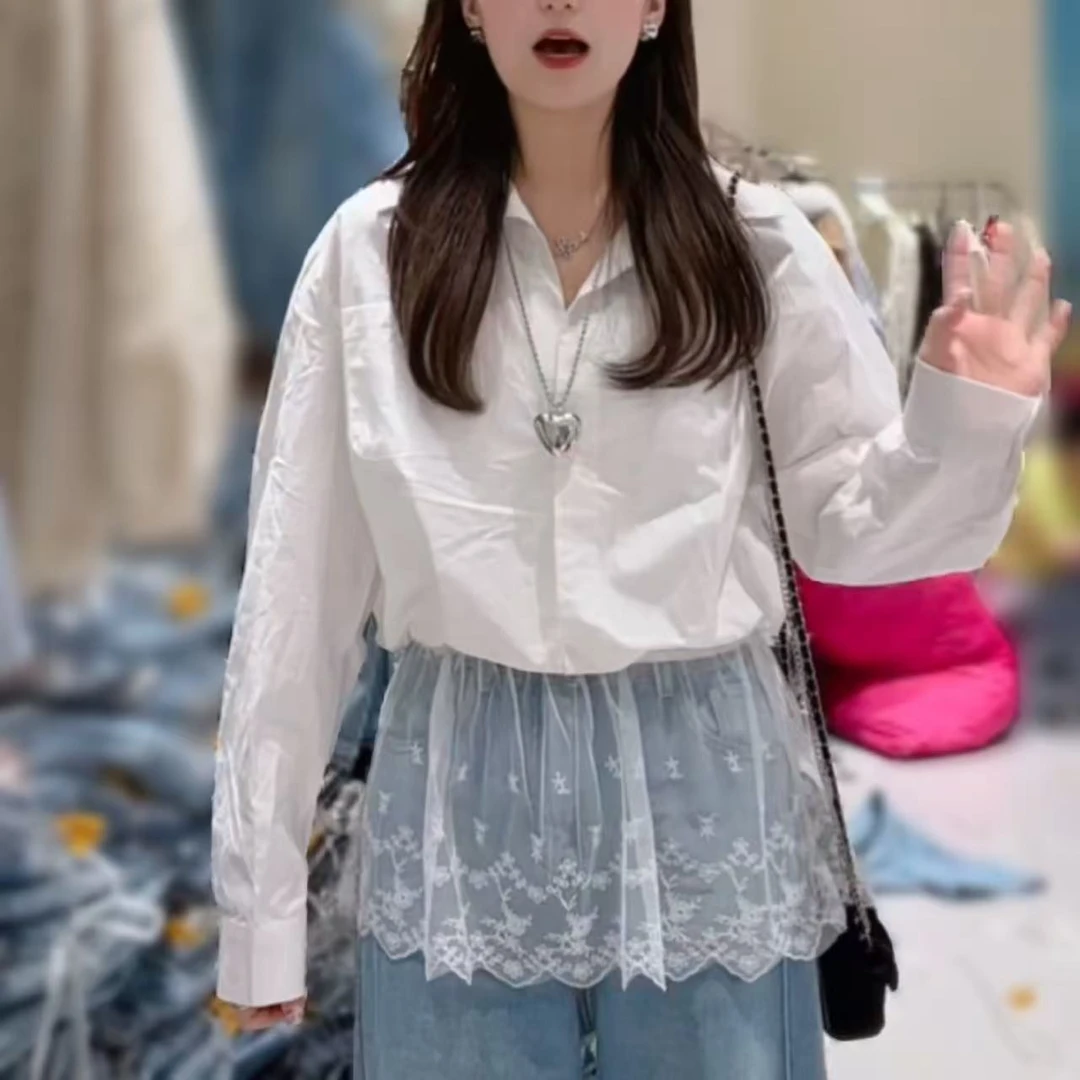 【三懿服饰】新款设计感蕾丝吊带+长袖衬衫两件套-310