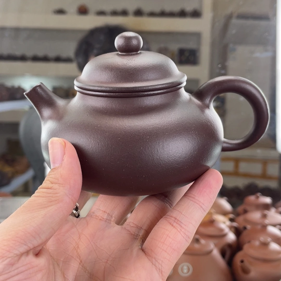 茶壶紫砂260cc水潭手磨料茶壶