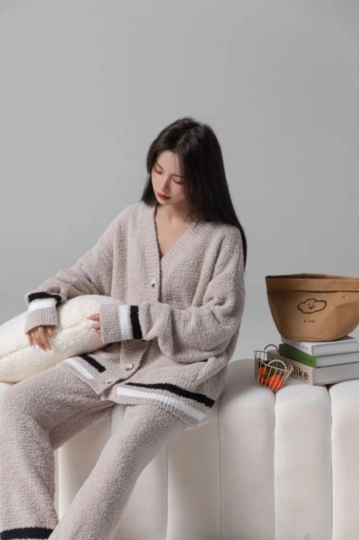 【绵绵】软绵绵可外穿半边绒可爱宽松保暖可爱睡衣女