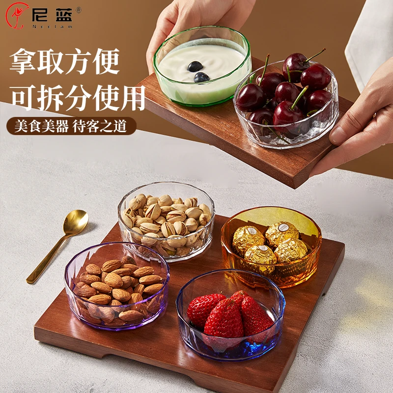 高端中式复古胡桃木干果盘家用客厅零食高档坚果碟轻奢点心收纳盒