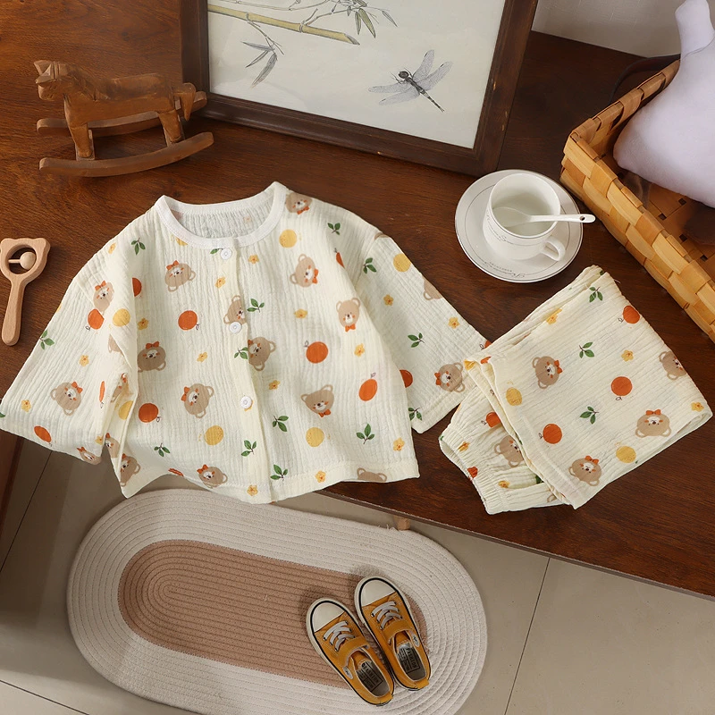 【首单直降】2025童夏装品质新款爆款棉纱家居服夏季中小童全棉睡衣