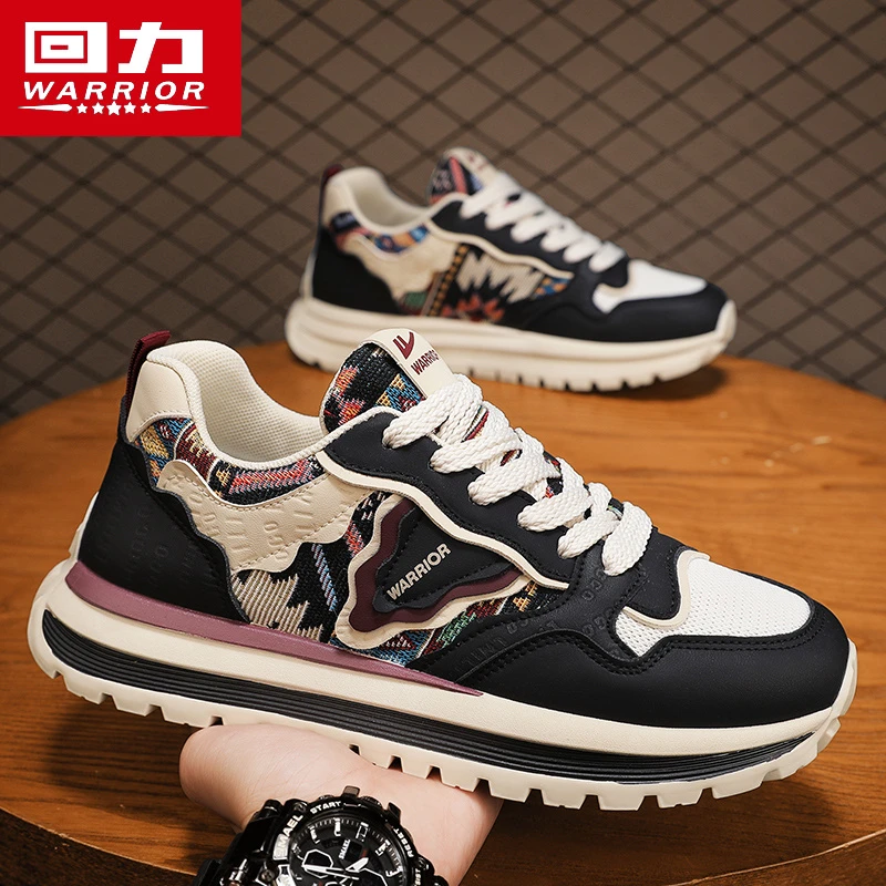 回力男鞋春季青少年休闲跑步国潮刺绣运动鞋厚底增高男士老爹潮鞋