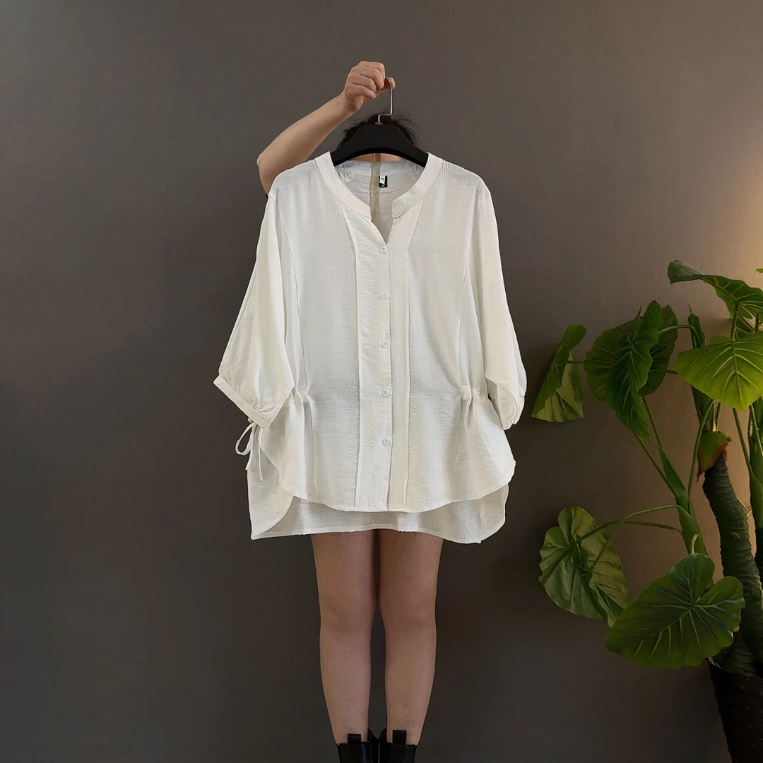时尚休闲女装衬衫宽松显瘦遮肚大码春夏穿搭