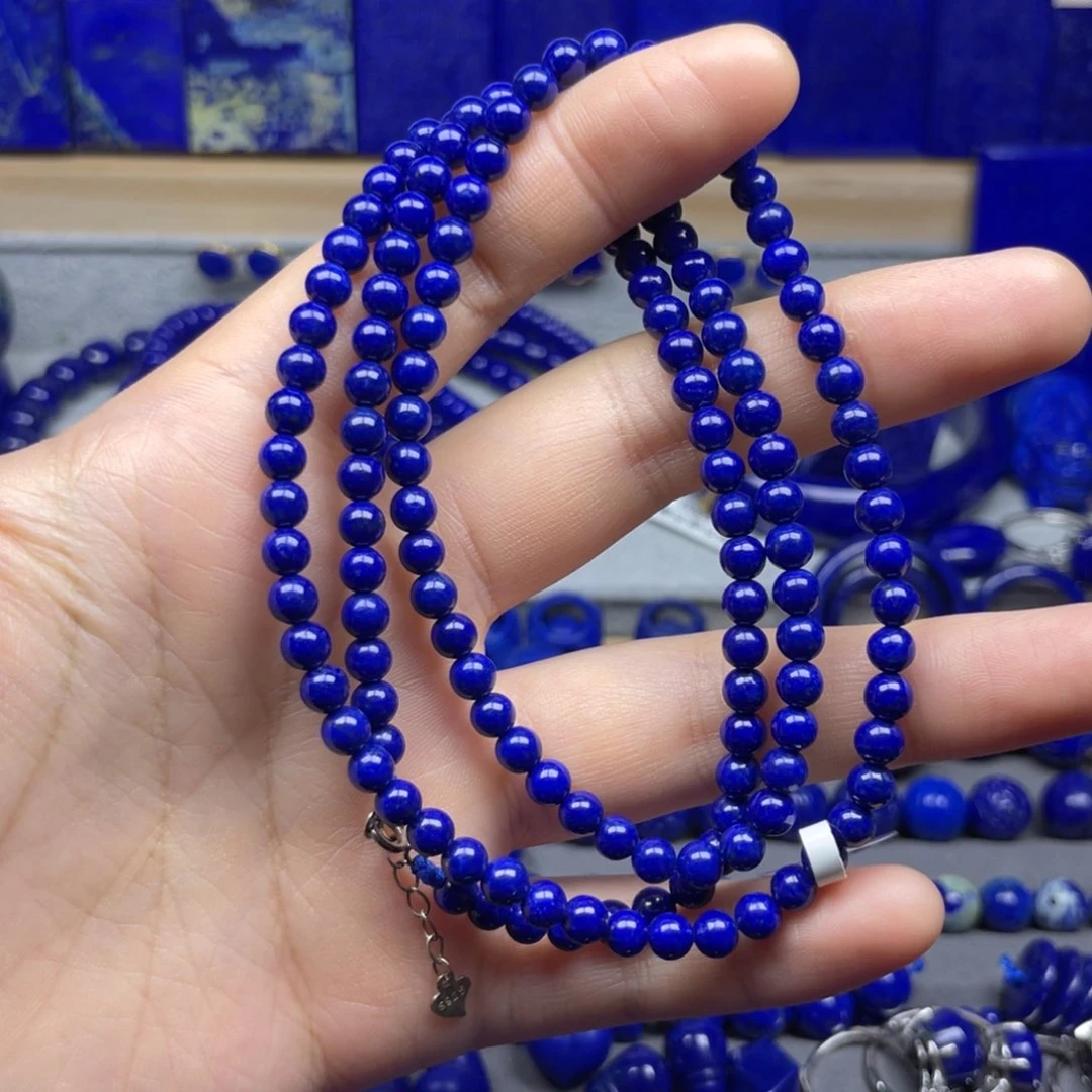 青金石未镶嵌项链4+