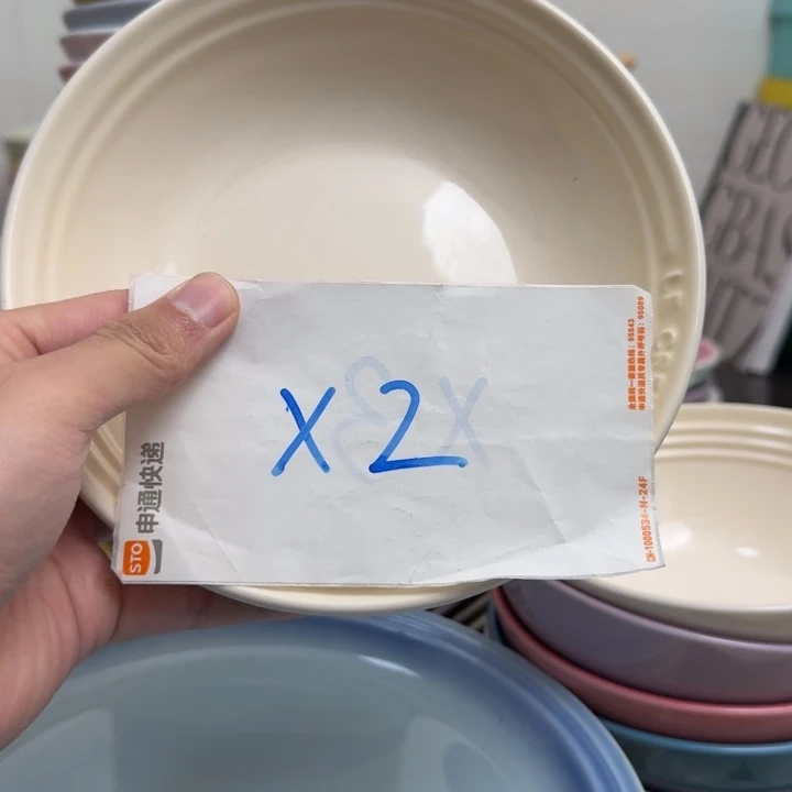 无瑕疵2个7英寸燕麦盘送一个接骨碟