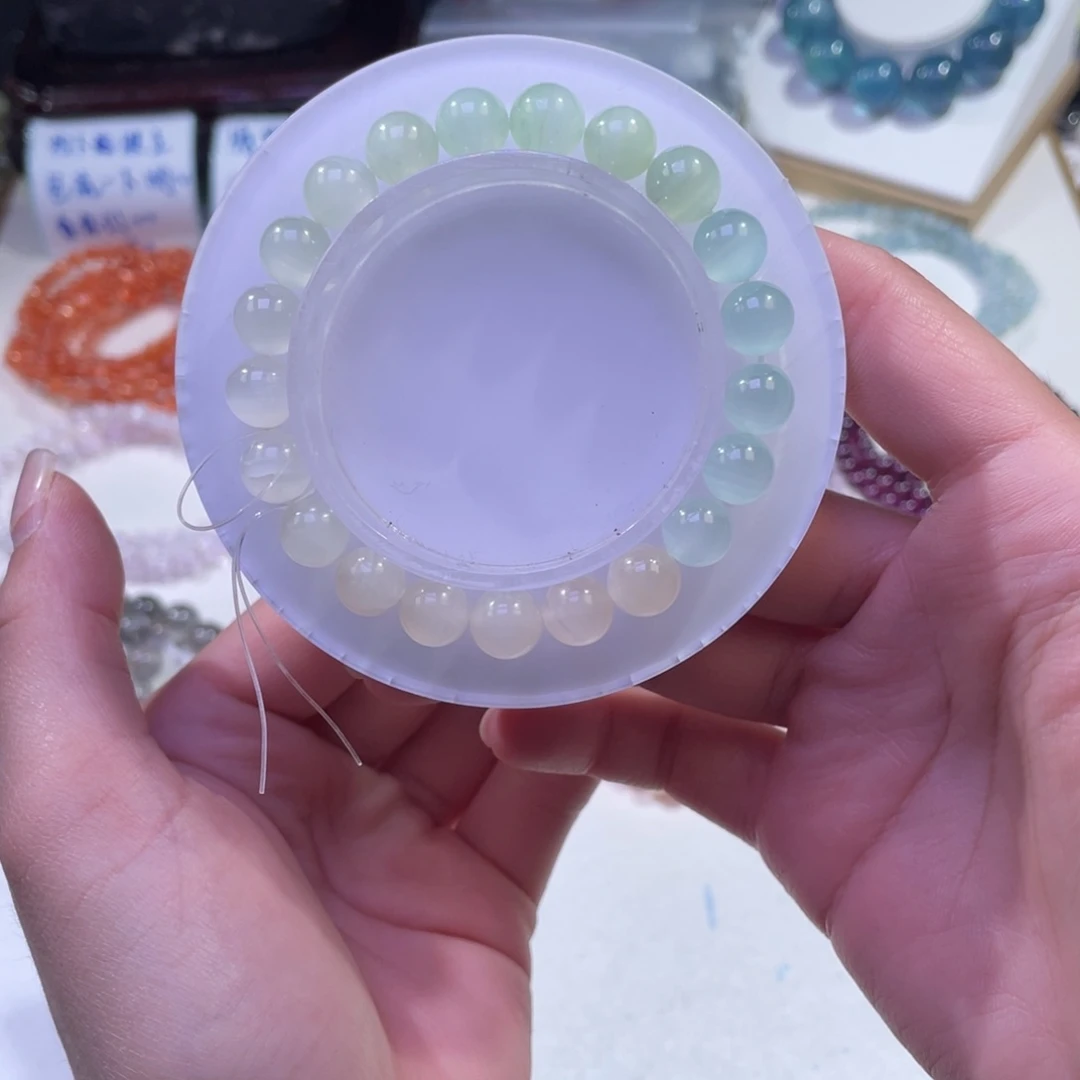 未镶嵌手链水晶彩虹渐变彩纹石8+