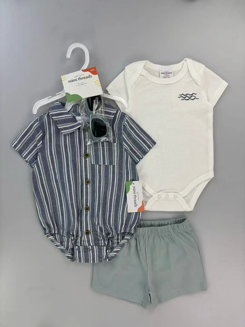 男宝四件套包屁短裤款