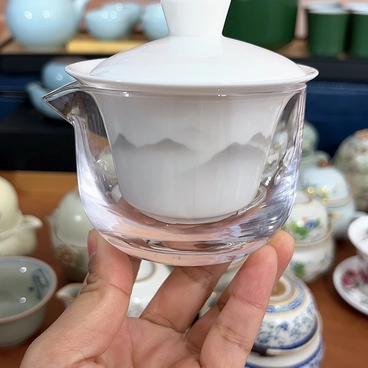 远山盖碗两个杯子