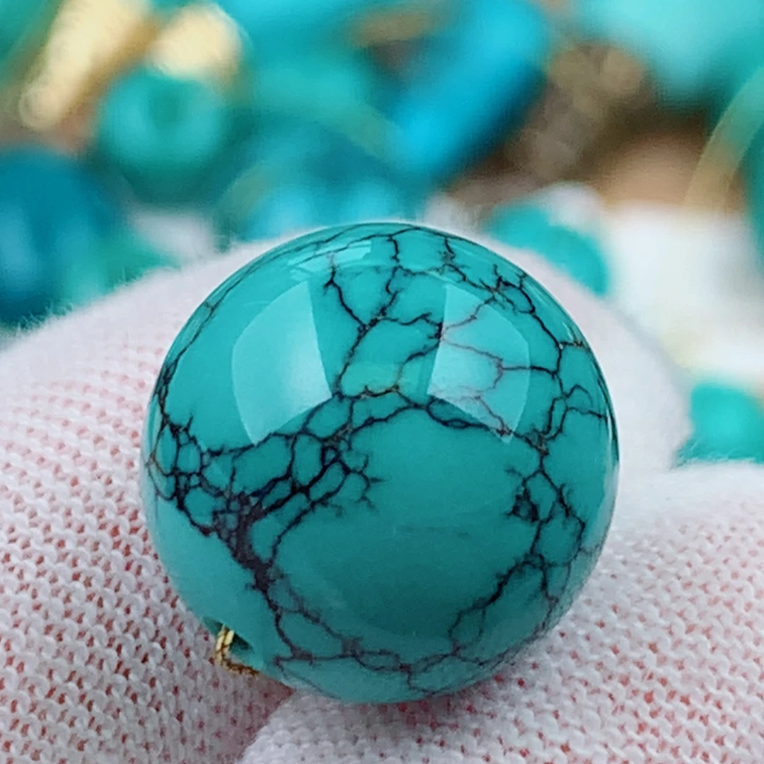未镶嵌绿松石珠宝奇石14.6mm