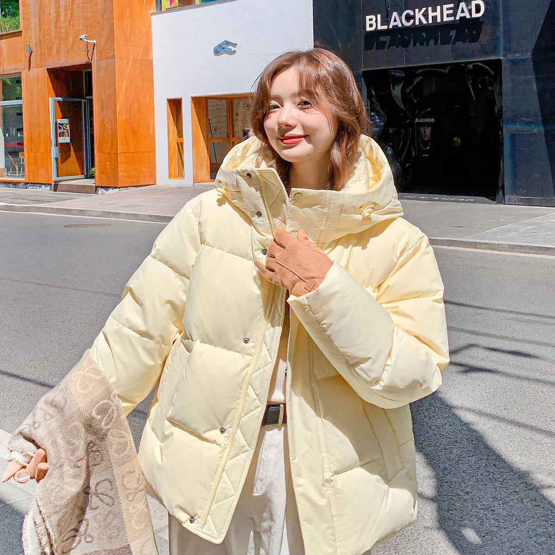 MM明摩女装短款羽绒服女冬季2025新款小个子宽松加厚90白鸭绒外套