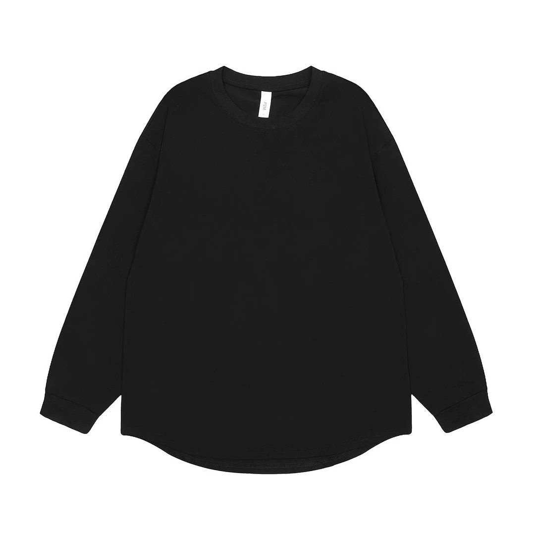 春季新款遮肉显瘦圆弧下摆内搭衬衫宽松长袖柔软舒适亲肤66010