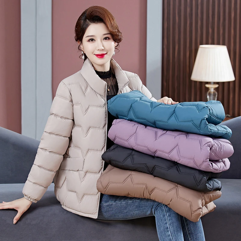 棉服女短款2025新款宽松立领妈妈装小个子棉衣冬季外套小棉袄防寒