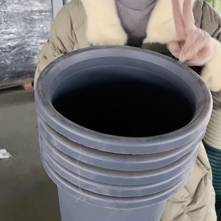 塑料瑕疵四季盆7#灰黑色6个无托