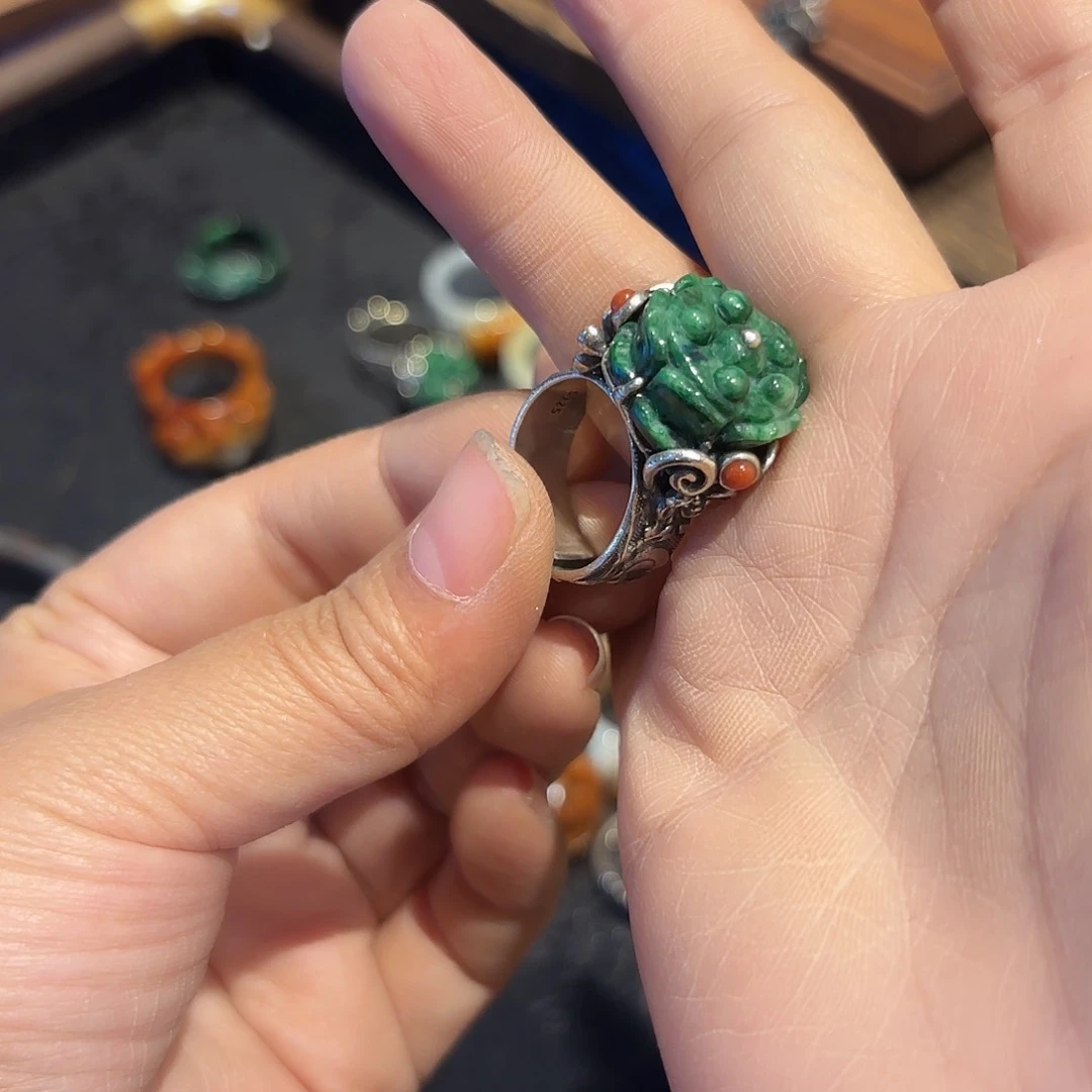 翡翠戒指未镶嵌原创