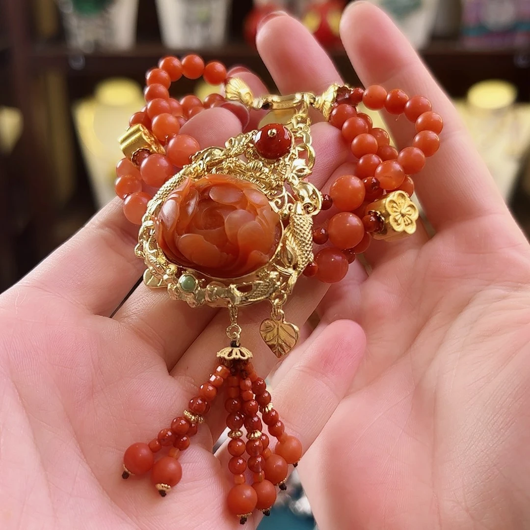 玛瑙/玉髓手链银S925镶嵌手链