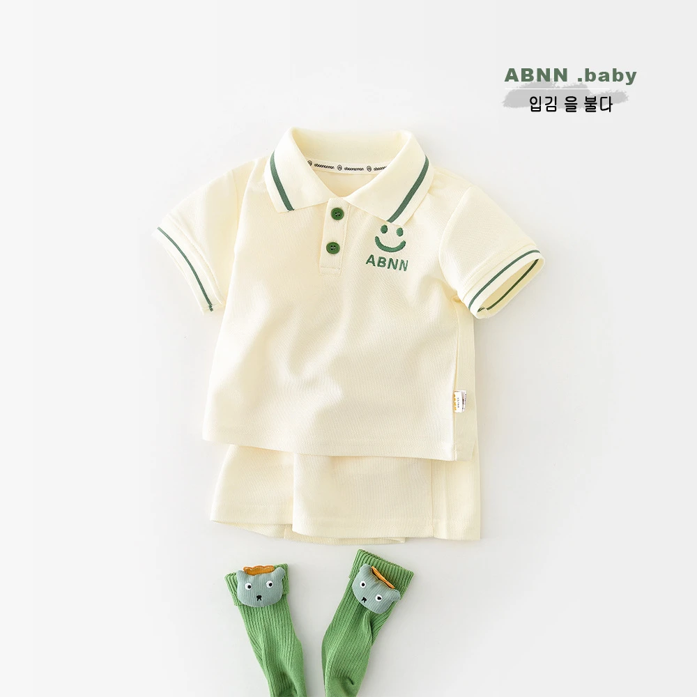 男小童帅气套装幼儿超萌炸街外出服宝宝洋气polo衫两件套A类童装