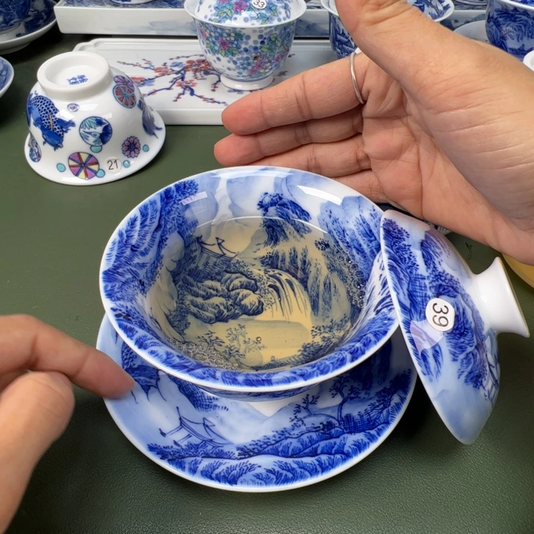 陶瓷景德镇纯手工纯手绘茶具木木39