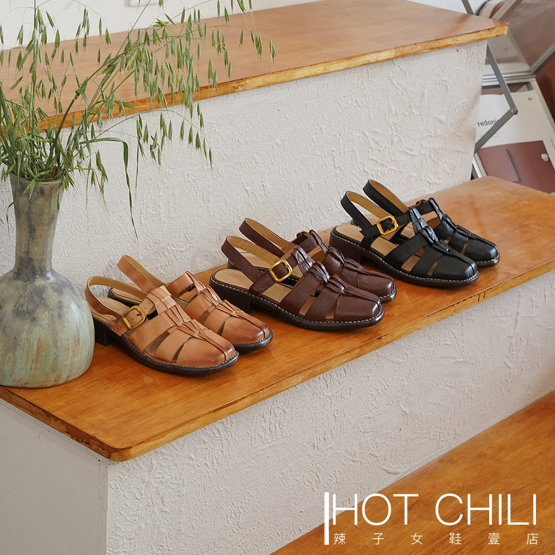 【辣子】34-39舒适超轻厚底猪笼笼罗马凉鞋