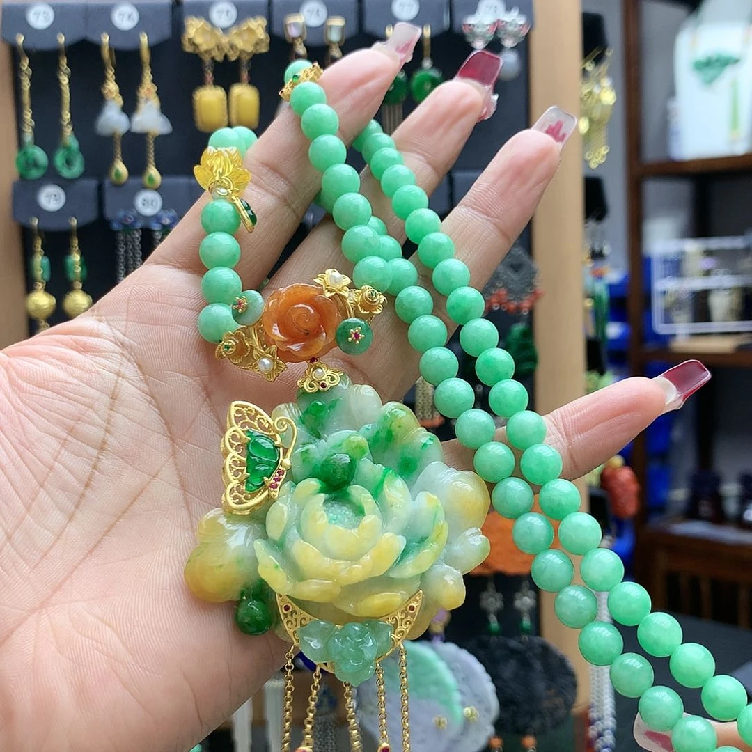 【闪购商品】翡翠颈饰未镶嵌菲*吊坠
