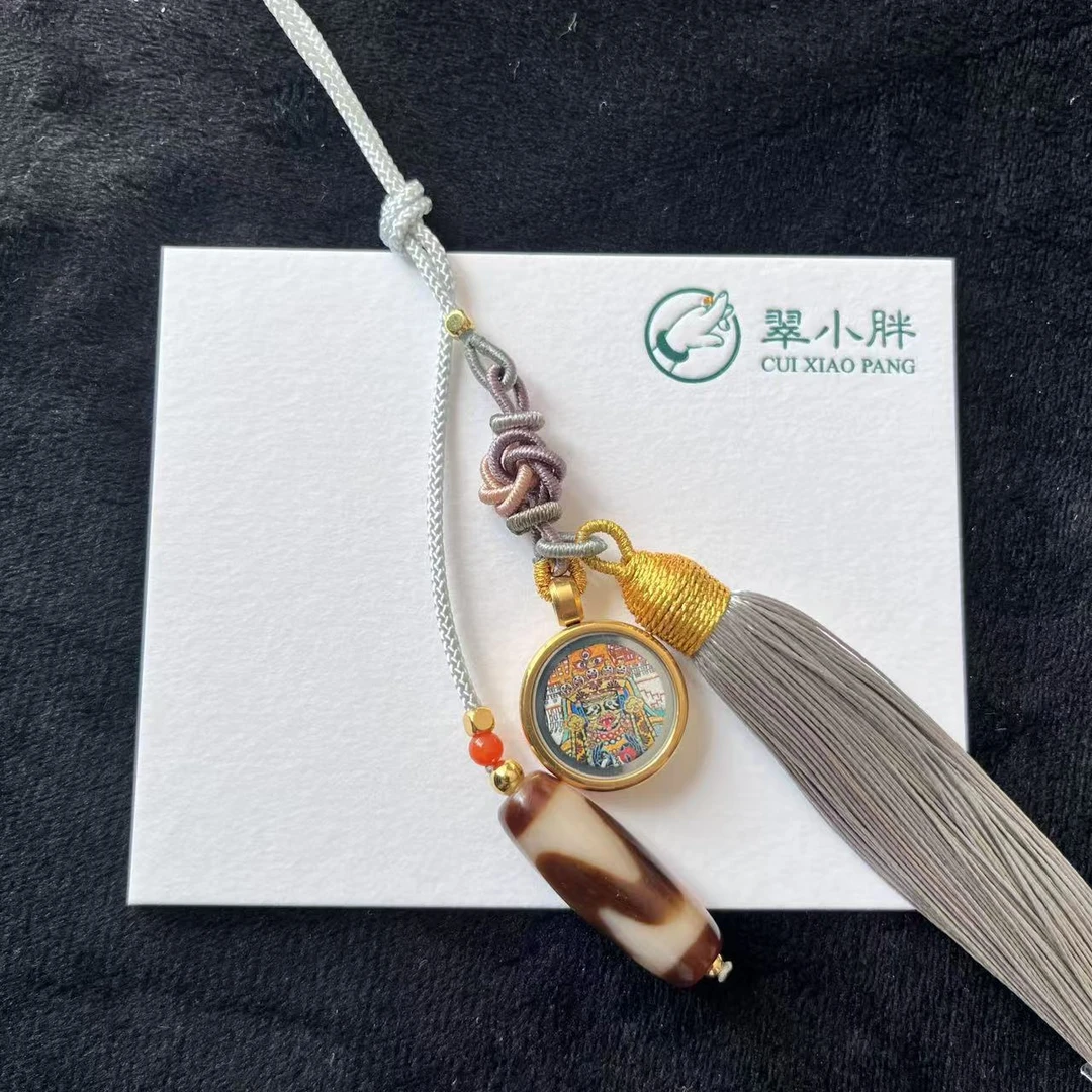 翠小胖珠宝 虎牙扎基玛瑙包挂车挂棕