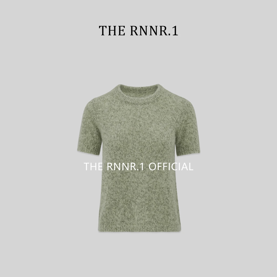 THE RNNR.1北欧 桑蚕丝羊毛 鼠尾绿 短袖圆领上衣