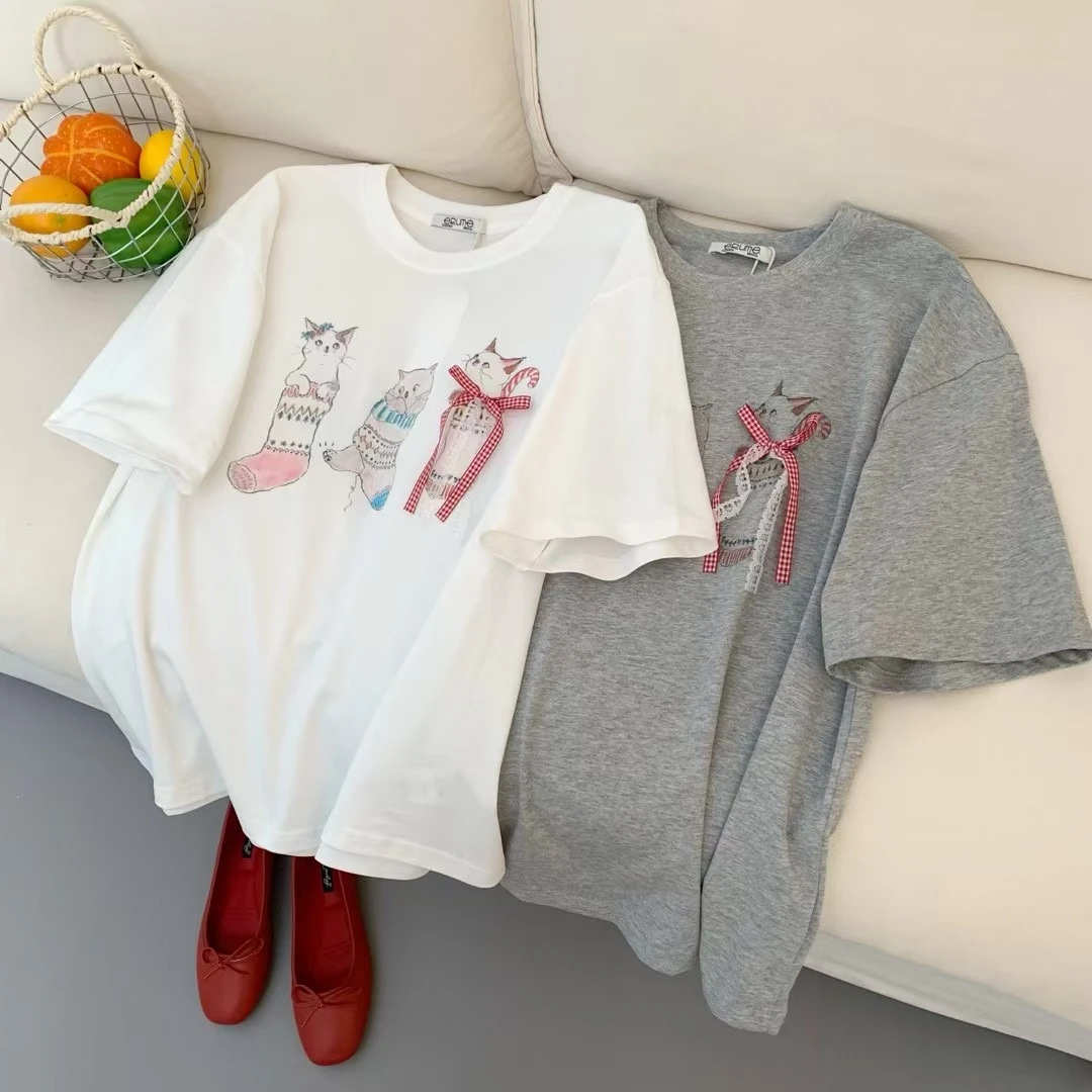 新号蕊蕊【001-100】夏季短袖女款上衣韩版时尚休闲可爱慵懒风T恤