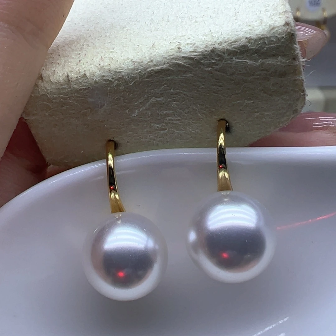 银S925镶嵌淡水珍珠耳饰