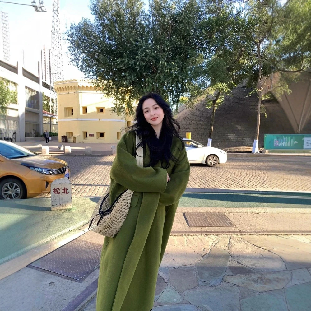 【掩冬】港风复古2025秋冬季呢子大衣双面呢外套