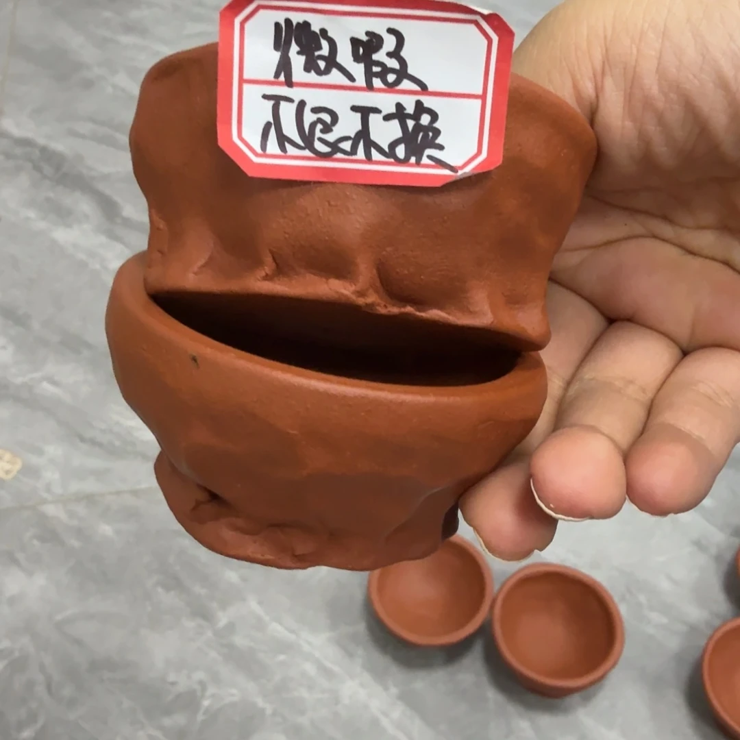 茶壶紫砂花*类黄龙山原矿朱泥