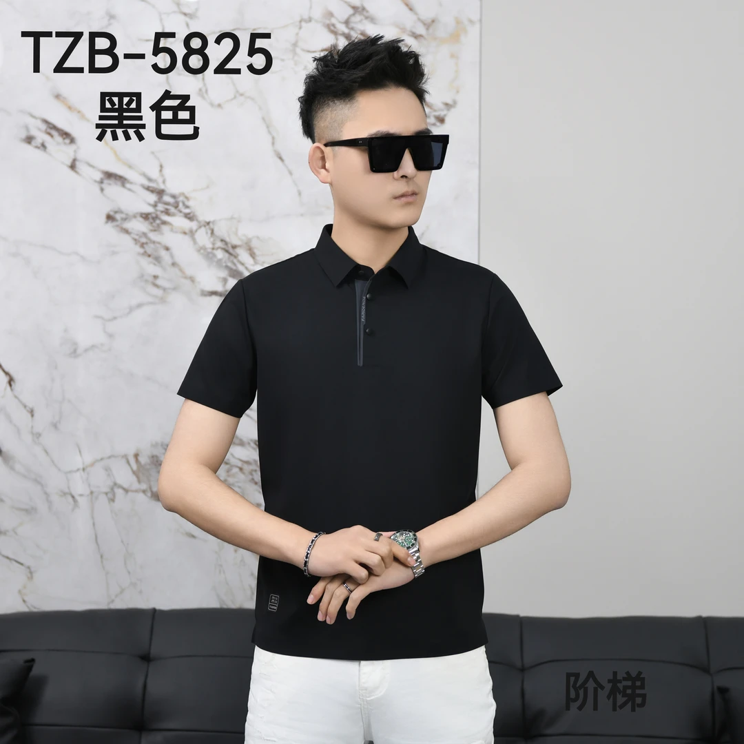 夏季薄款男纯色短袖合体型Polo衫半袖百搭翻领时尚上衣polo