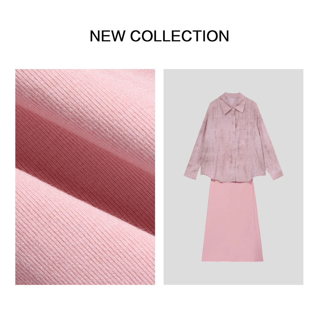 《婷婷专属》D3F37105B 春季上衣+针织连衣裙套装